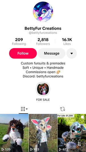 BettyFur's TikTok